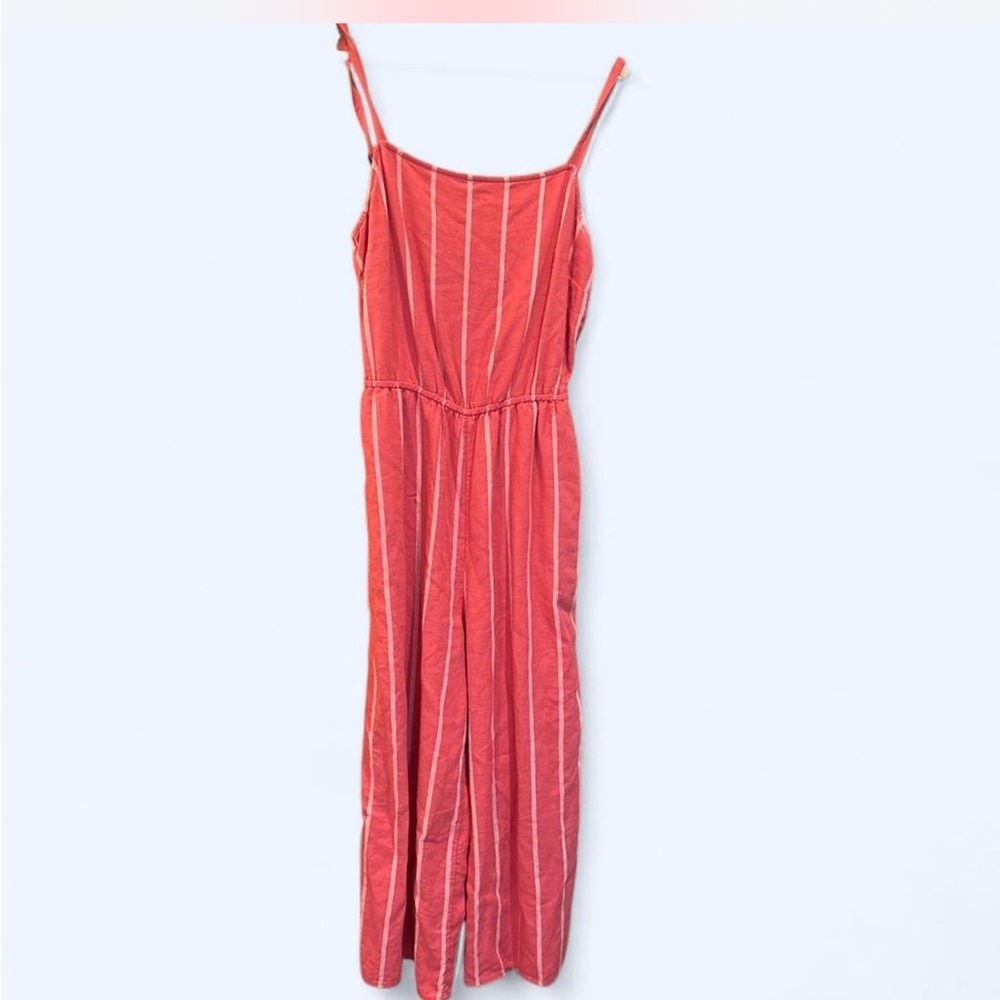 Coral Striped Jumpsuit